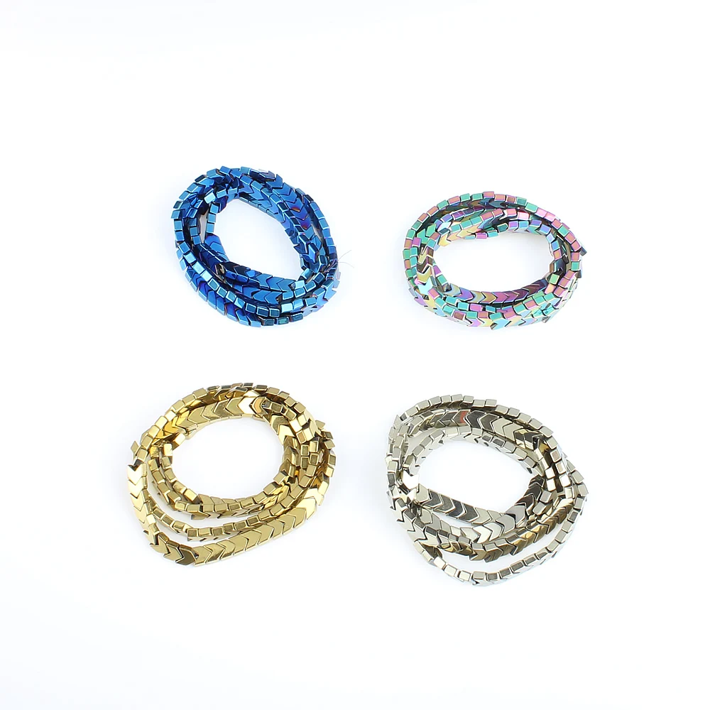 Вакуумное покрытие из гематита и натурального камня бусины россыпью в форме