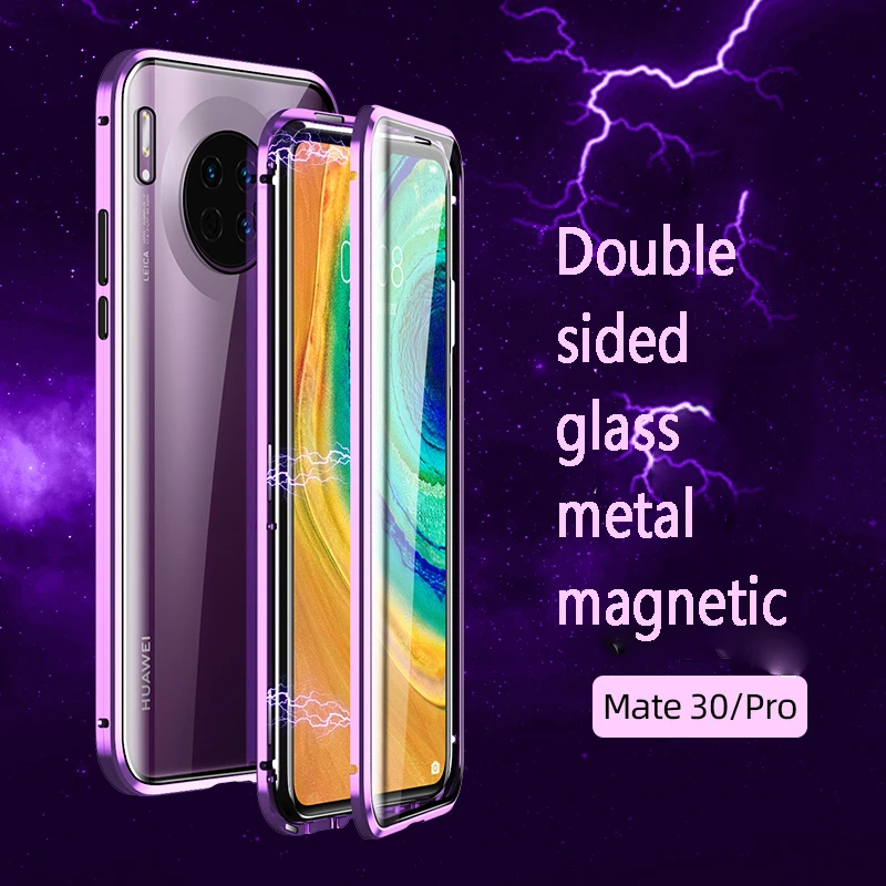 360 магнитный металлический бампер чехол для телефона huawei mate 10 20 30 Pro P30 P20 Pro Lite y9 Чехол двусторонний закаленное стекло