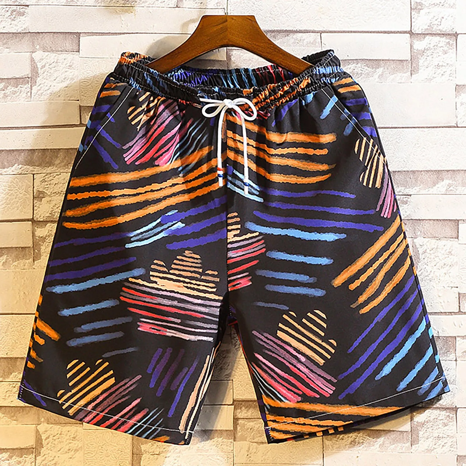 

shorts para malhar mem Men's Summer Casual Print Loose Sports Trend Breathable Beach Shorts bermuda masculina