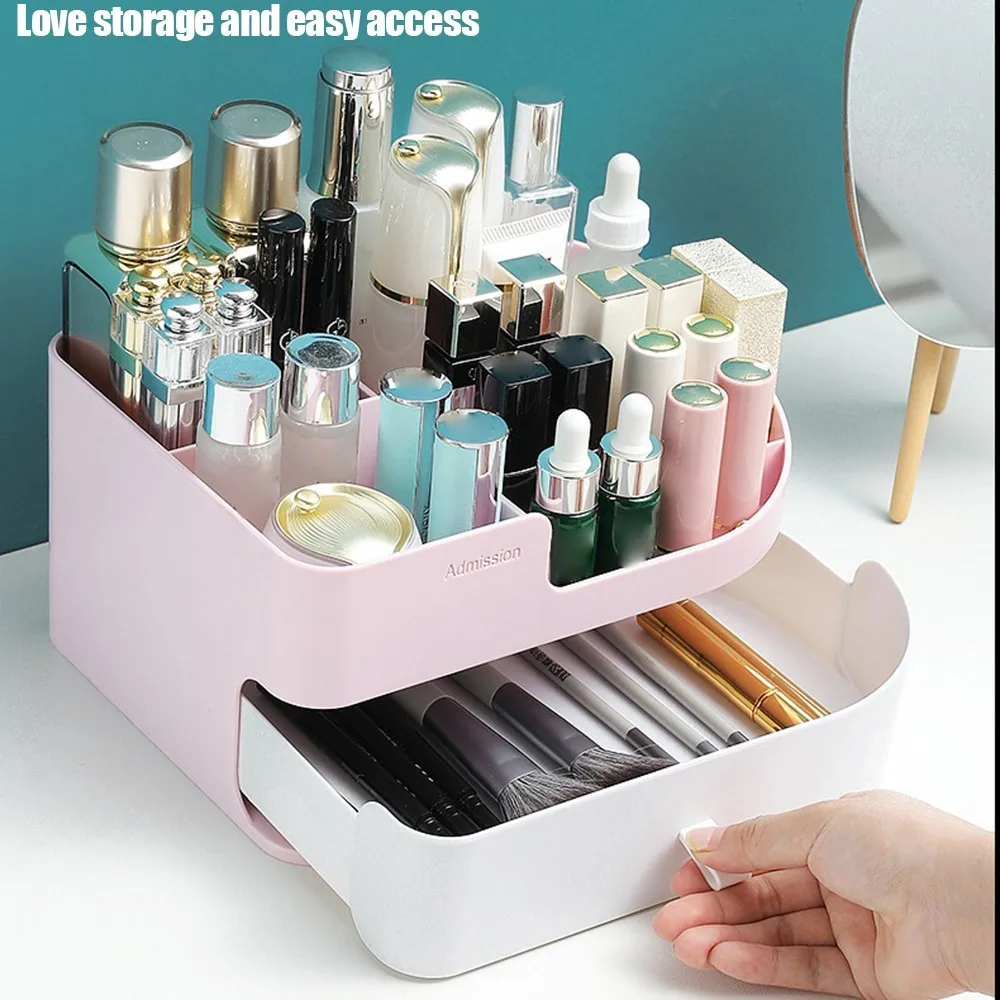 

Cosmetic Storage Organizer Multifunctional Desktop Makeup Storage Box Lipstick Jewelry Container Makeup Drawer Container