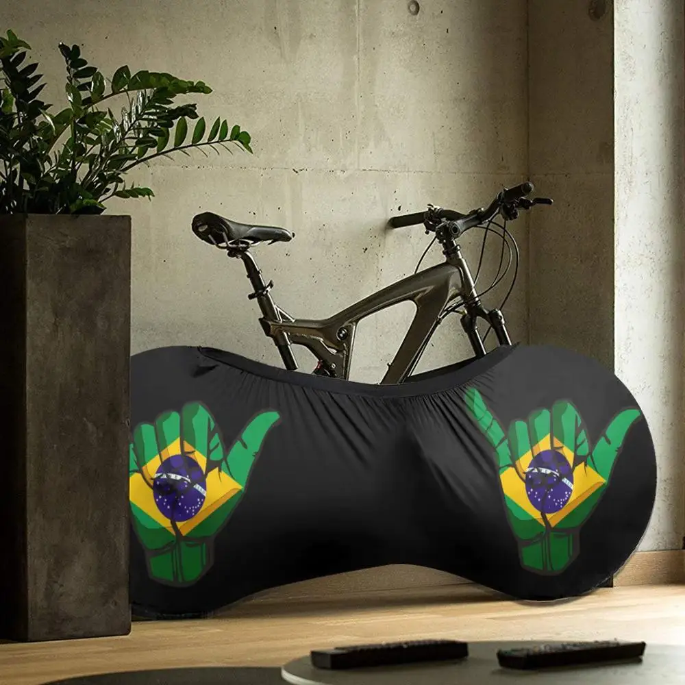

Shaka Sign Brazil Flag outdoor Bike Fashionable MTB waterproof Bicycle dust cover Custom Rashguard biking motocross father gift