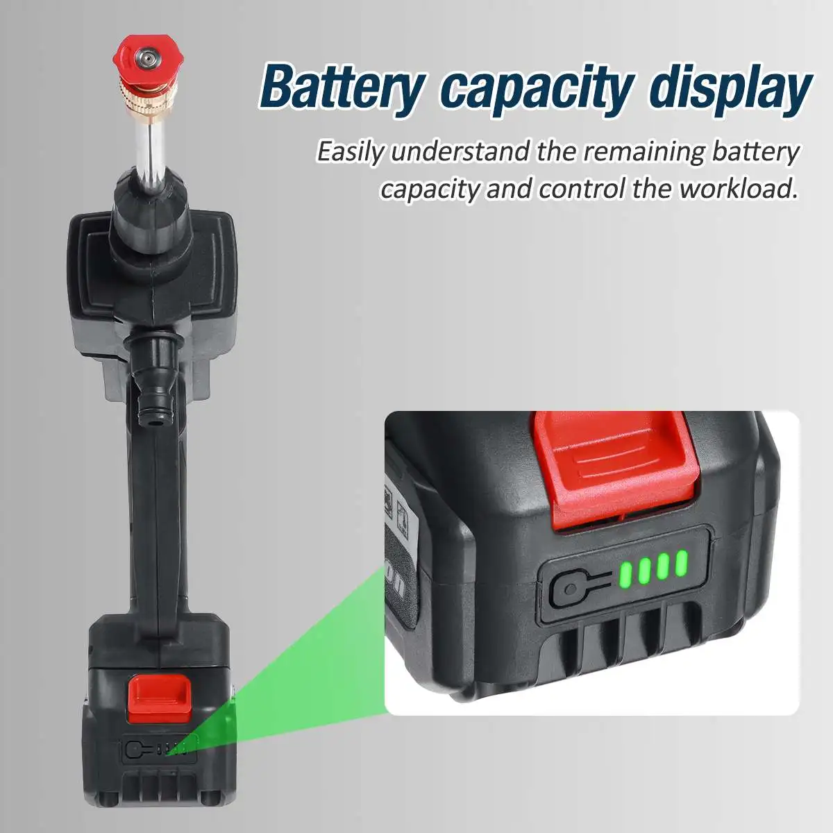 Дешево 15000 мАч 30 бар Беспроводной автомобильный мойщик портативный пистолет-распылитель воды высокого давления пенопластовая водяная Форсунка Оч...