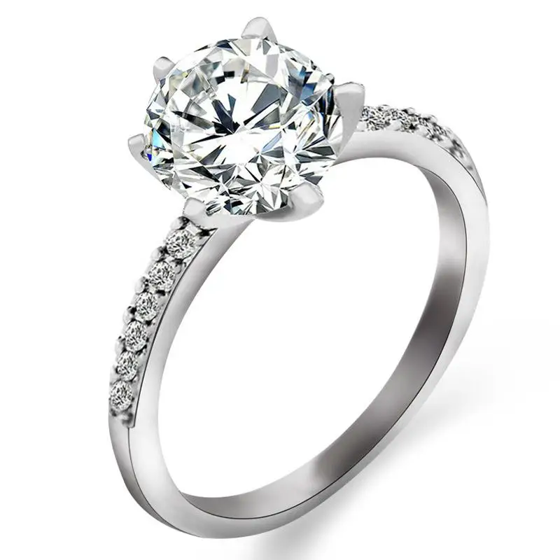 

Свадебное циркониевое кольцо корейский Серебряный позолоченный Свадебные Кольца для женщин ювелирные изделия с цирконием, классические ж...