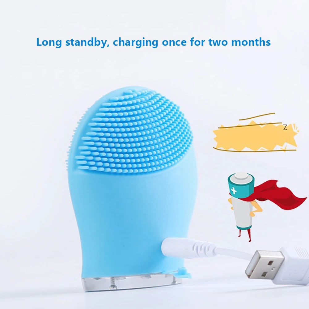 Мини USB электрическая щетка для очищения лица силиконовая Ультразвуковой