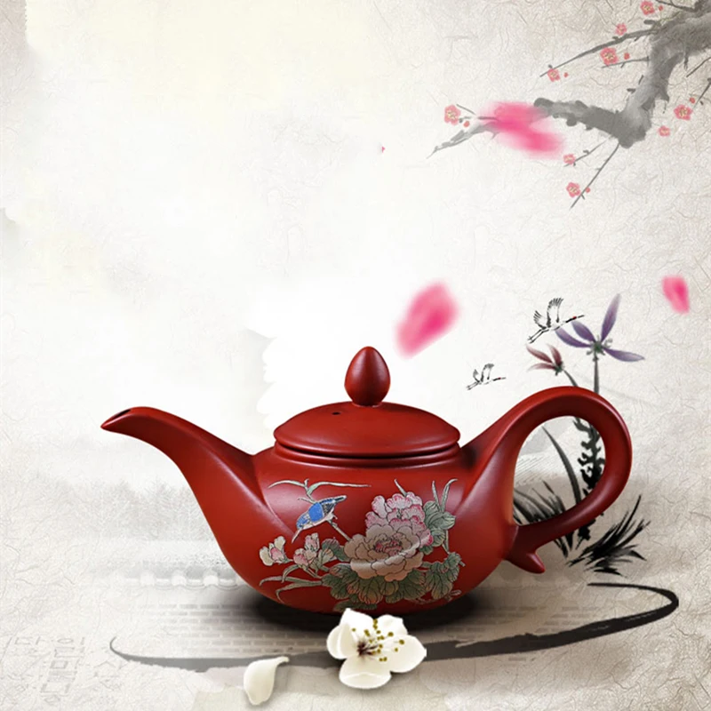 Исин Чайник 120 мл Фиолетовый Глиняный ручной работы горшки Цзы-Ша Китайский