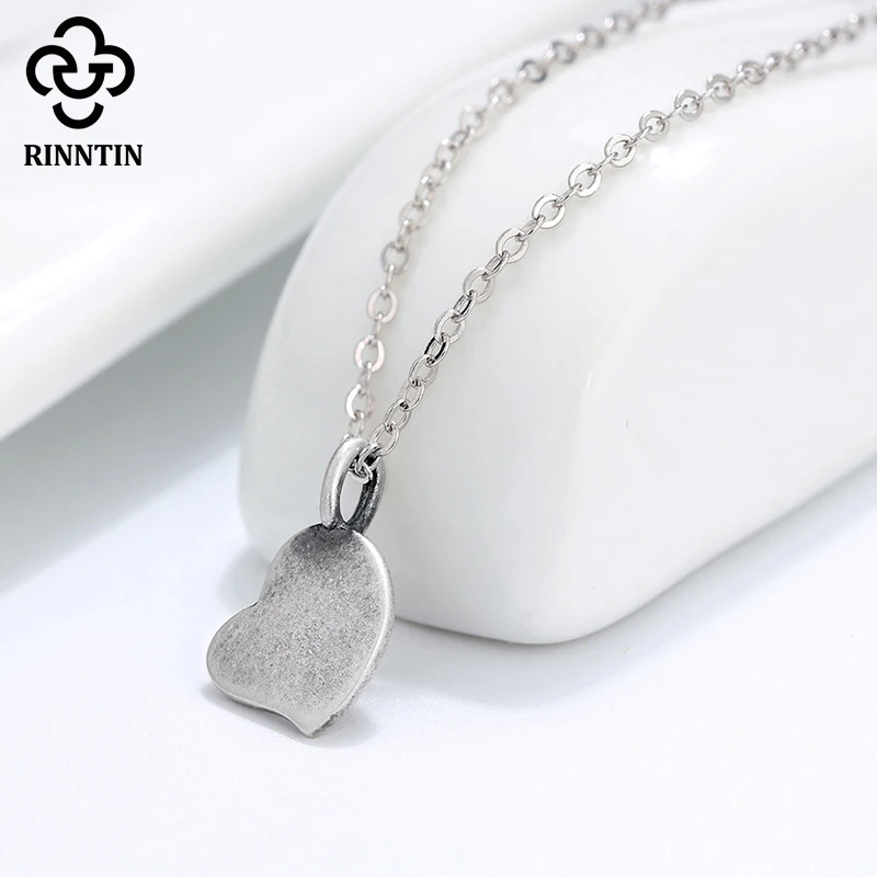 Rinntin серебро 925 пробы сердце женское ожерелье с подвеской длинная цепочка