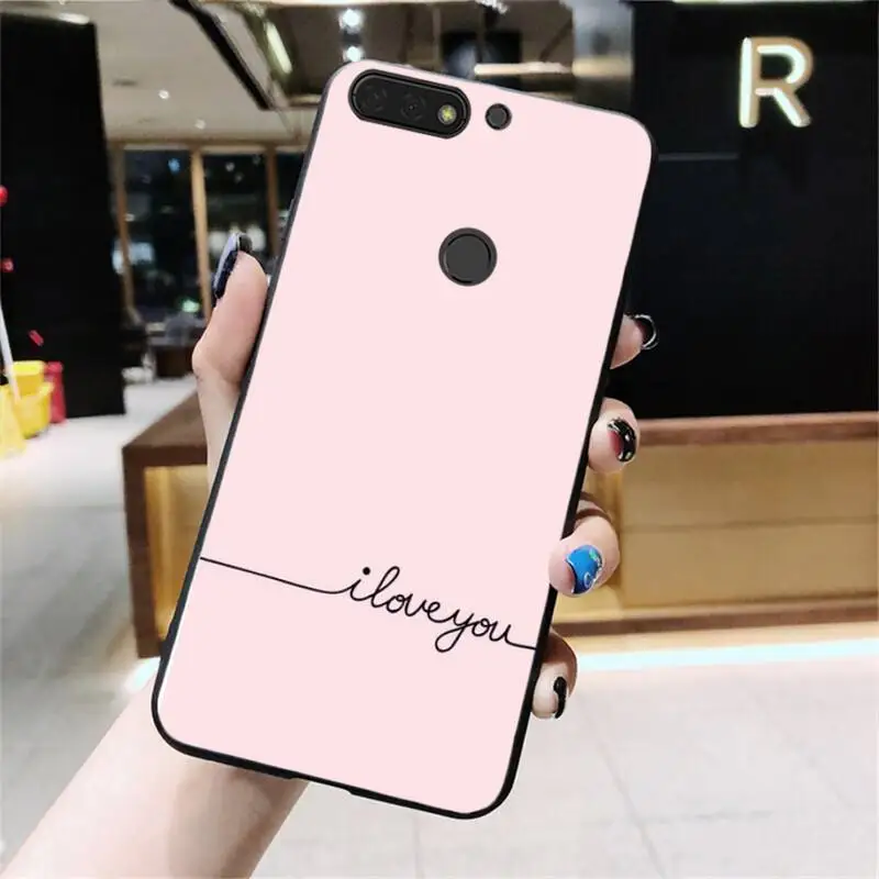 Чехол Babaite с надписью I Love you в виде розового сердца чехол для телефона Huawei Honor 8X 9 10