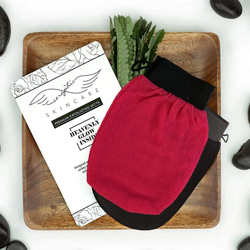 

Shower Bath Scrub Glove Exfoliating Body Scrub Tan Removal Mitt Towel Peeling Exfoliate Glove Massage U7A7