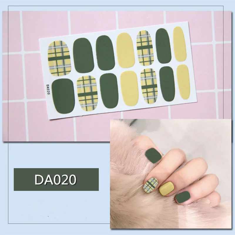DA020 Lamemoria, Летние Стильные наклейки для ногтей, обертывания, сделай сам, дизайн ногтей, салон, фламинго, Валентина, узоры, самоклеющиеся аксессуары для ногтей - Цвет: DA020