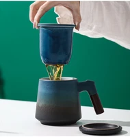 luwu ceramic tea cup with lid coffee tea mugs 400ml