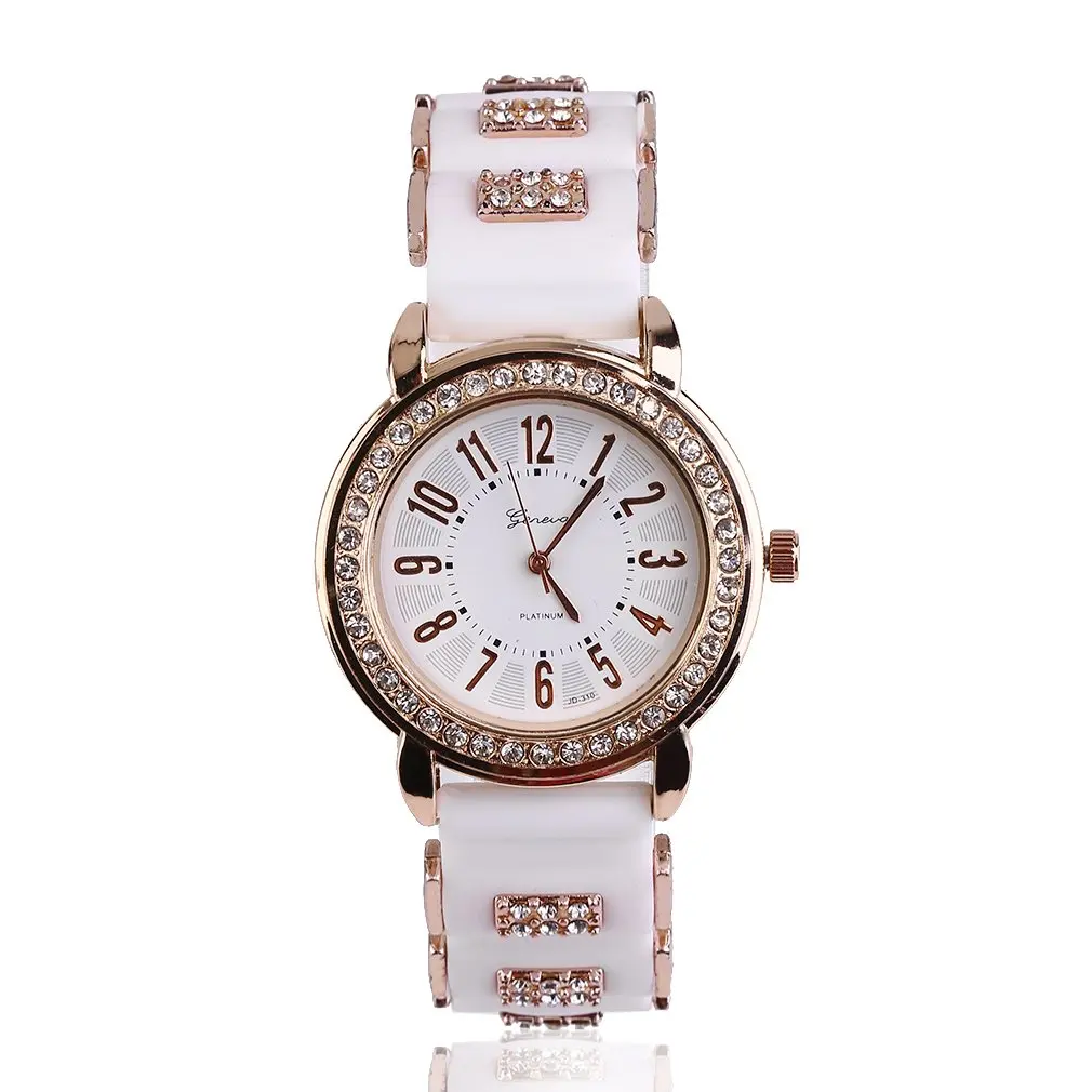 Новый модный 1 шт Блестящий Кристальный золотой женский Дамский кварцевый