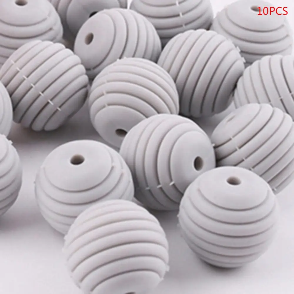 

10 Pcs/pack Silicone Balls Baby Teething Spiral Round Beads DIY Necklace Infants Teether Pacifier Chain Accessories