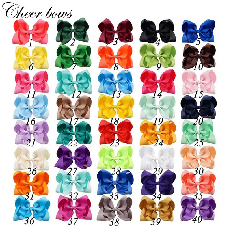 2 шт./лот 5 ''бутик однотонная корсажная лента бант для волос с зажимом крокодил