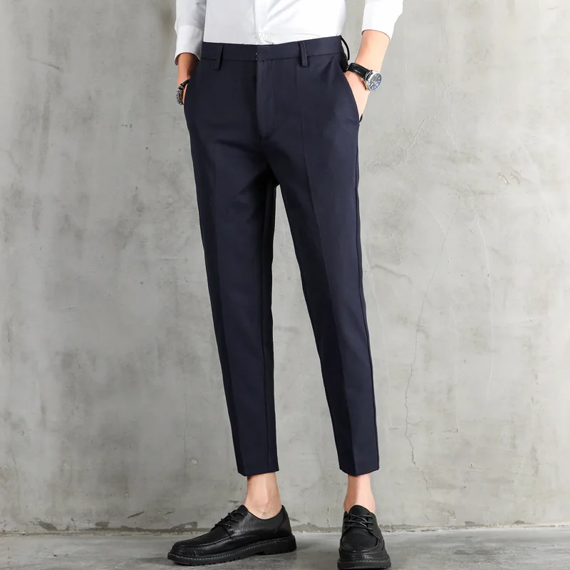 

Korean fashion Spring Summer New Fashion 2020 Slim Straight Men Casual Pants Cotton Man Trousers Plus Size