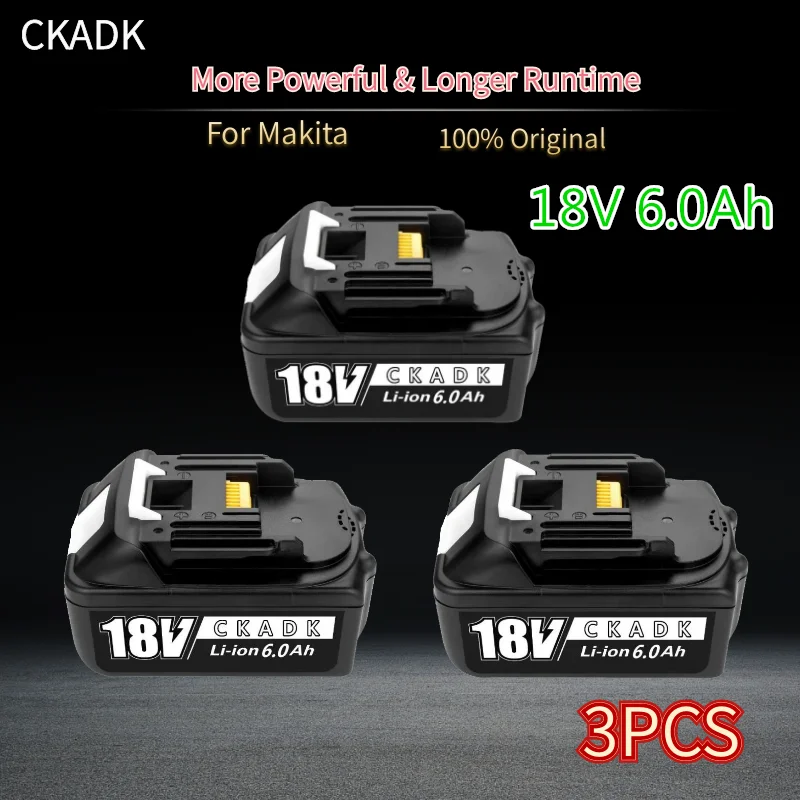 

With 18v 4A Charger BL1860 Rechargeable Battery 18 V 6000mAh Lithium Ion for Makita 18v Battery BL1840 BL1850 BL1830 BL1860B