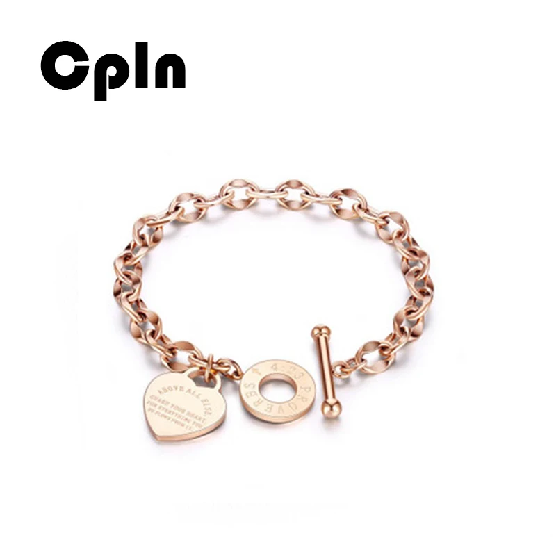 Cpln модные титановые стальные браслеты для женщин с О цепочкой любовь библейские