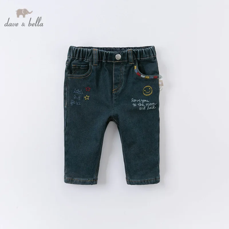 

DBA14664 dave bella/осенние модные штаны с карманами и надписями для маленьких мальчиков детские длинные штаны брюки для малышей