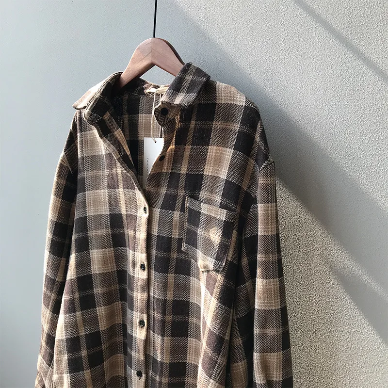 Женская винтажная блузка Johnature свободная рубашка с длинным рукавом на кнопках и