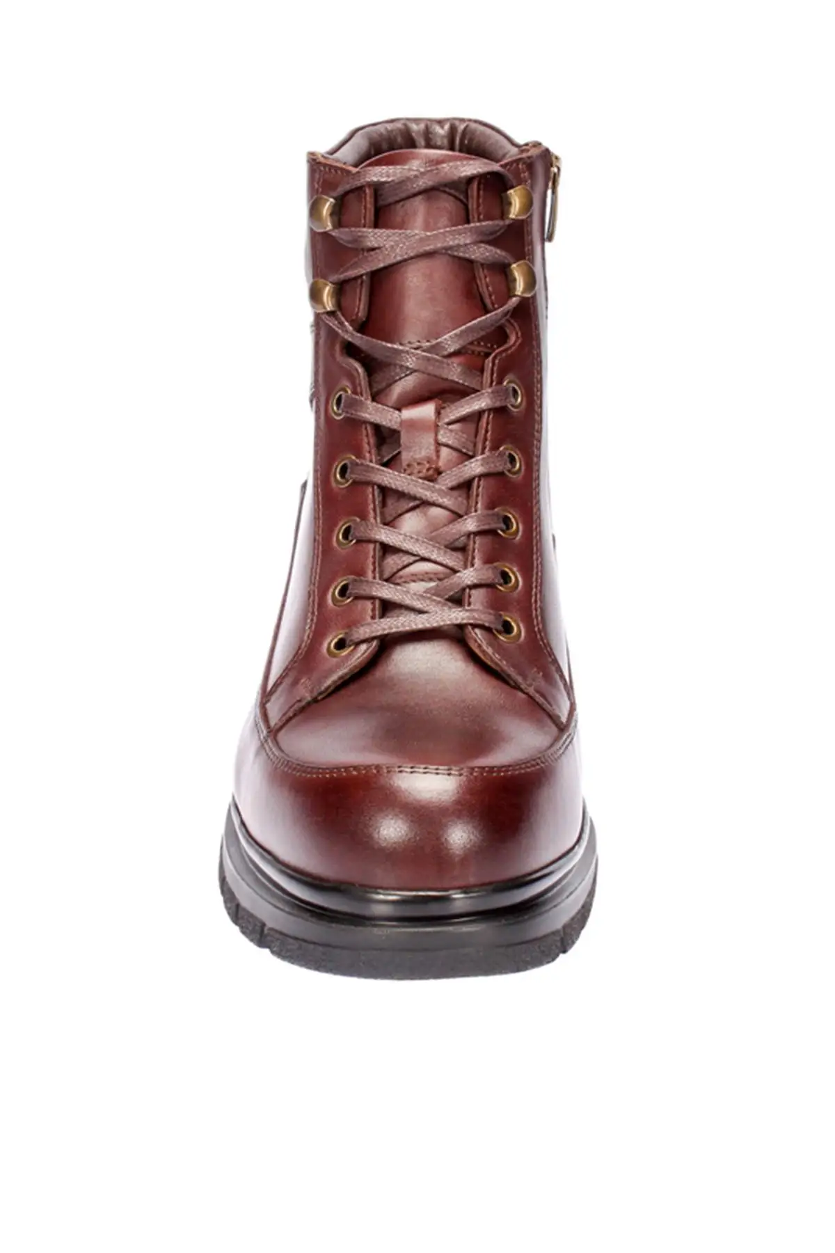 Темно коричневые мужские ботинки из натуральной кожи с жемчугом 120130003540| |