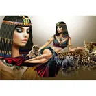 Алмазная 5d картина сделай сам из Египта и Клеопатры, алмазная вышивка красоты Египта, леопардовая картина, Алмазная мозаика, рисунок кошки FG1878