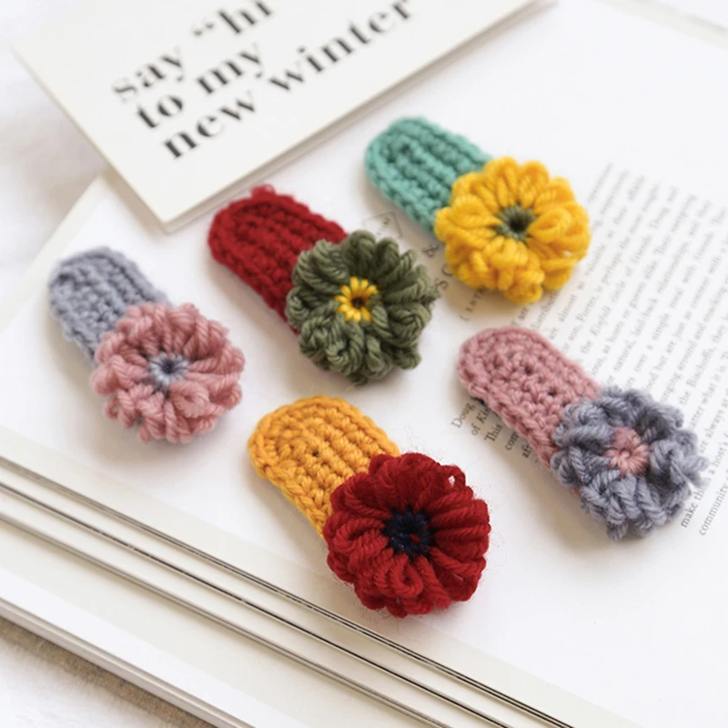 Зимняя вязаная заколка для волос M MISM девочек безопасная защита BB заколки