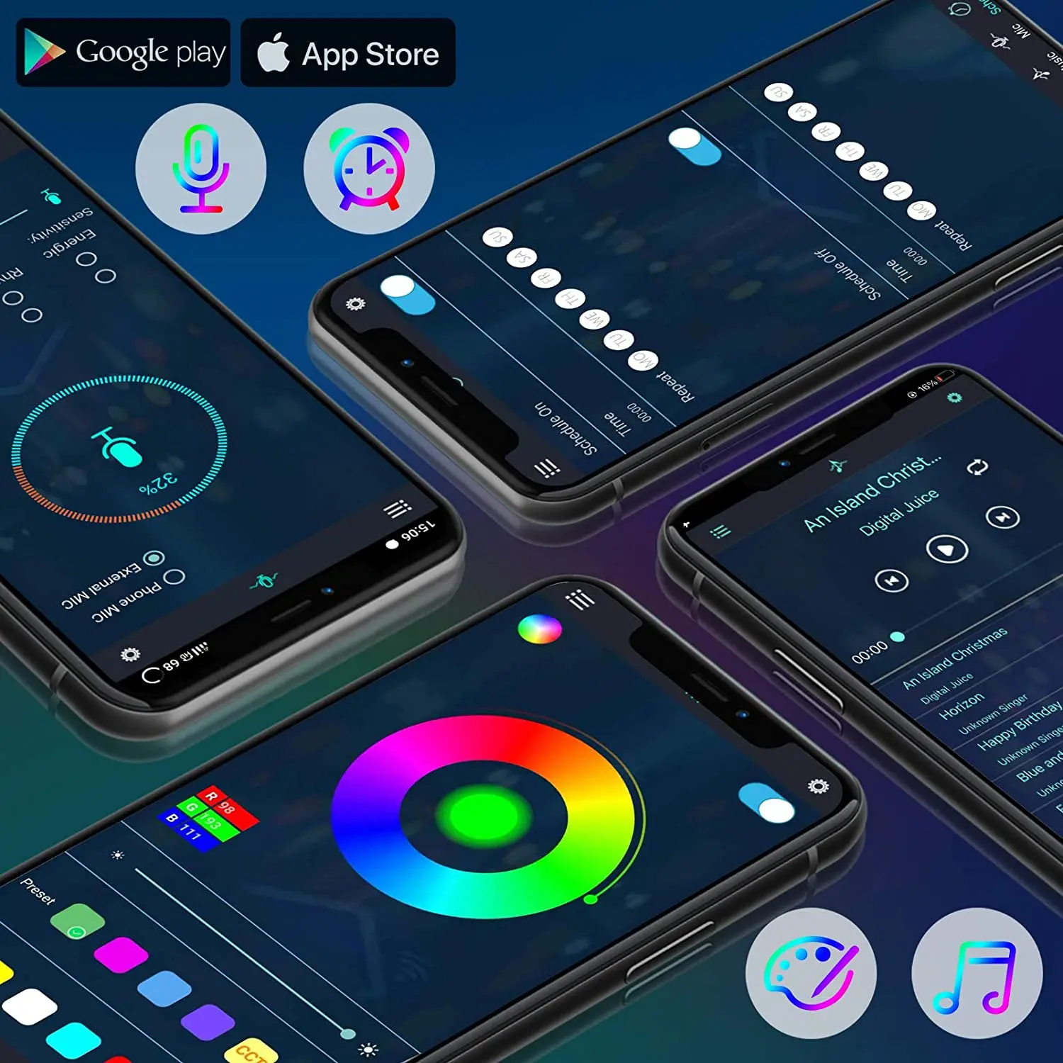 Автомобильная атмосферная светодиодсветодиодный RGB-лампа декоративное