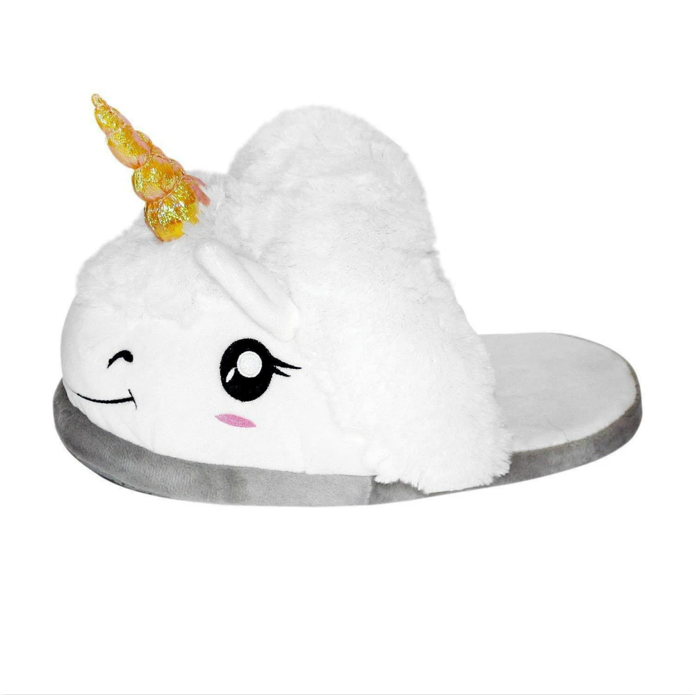 Милые зимние домашние тапочки; коллекция года; Chausson Licorne; белая обувь; женские тапочки с единорогом; pantuflas unicornio pantoufle femme