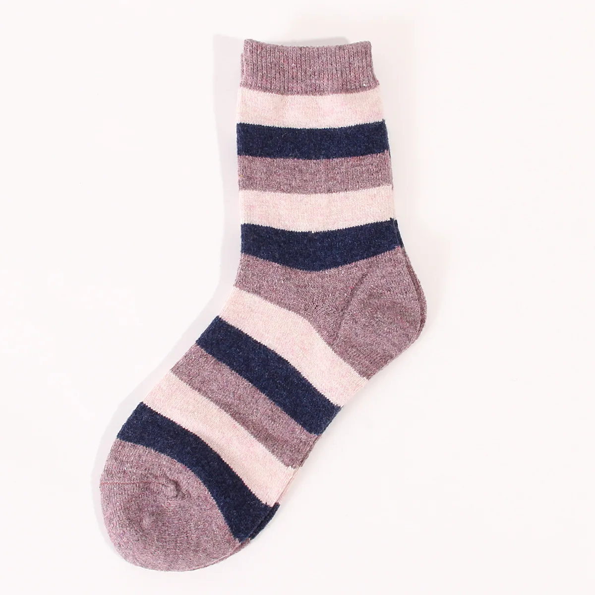 12 Pairs Winter Warm Women Thick Thermal Wool Cashmere Snow Socks Fashion Casual Striped Wool Socks for Women