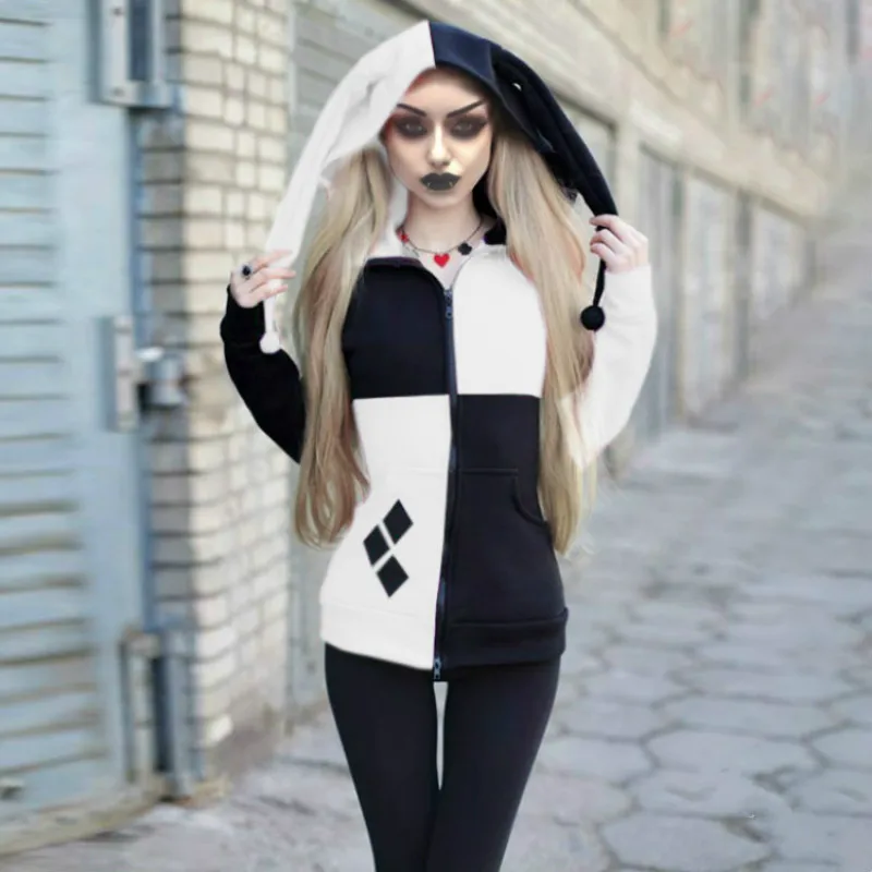 movie cosplay joker hoodies sweatshirts halloween funny clown hooded jacket tracksuit s 3xl c40m15 free global shipping