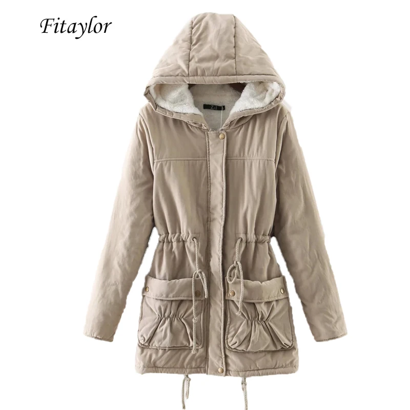 Fitaylor Женская стеганая парка средней длины с капюшоном Повседневная Теплая