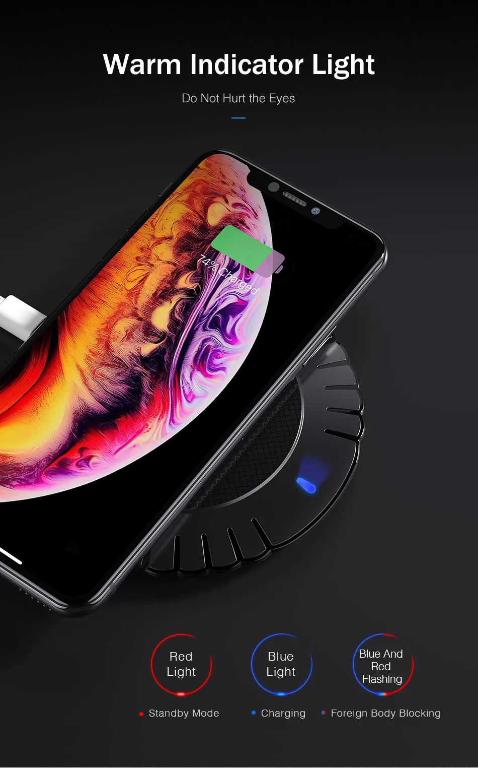 10 Вт Qi Беспроводное зарядное устройство для iPhone X samsung S10 huawei YKZ портативный Быстрый беспроводной зарядный коврик для мобильного телефона Беспроводное зарядное устройство