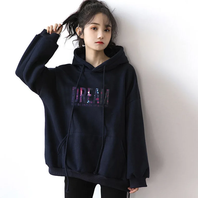 

New Sweater Women'S Spring And Autumn Korean Style Loose Thin Style All-Match Western-Style Top Hooded Jacket