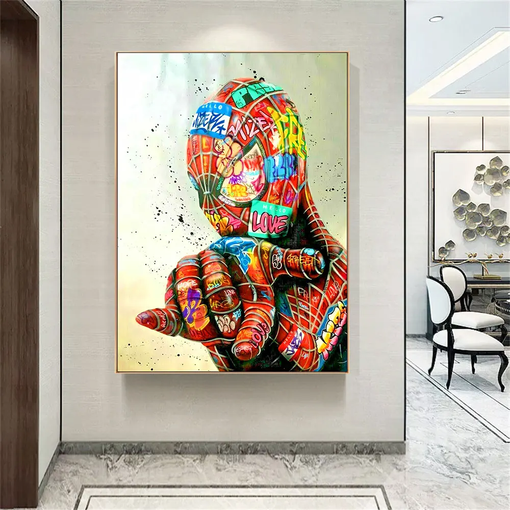 

Marvel Spiderman Graffiti Poster Canvas Paintings Wall Art Print Picture Home Decor Artwork Design Picture Decor Any Size Option