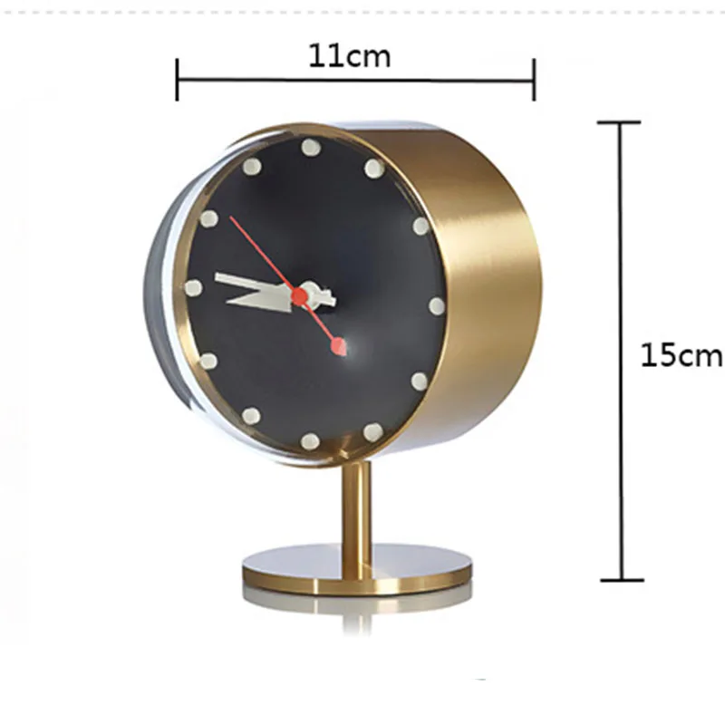 

Brass Table Clock Nordic Retro Quartz Desk Clock Home Decor Living Room Bedroom Book Desktop Study Standing Clock Loft