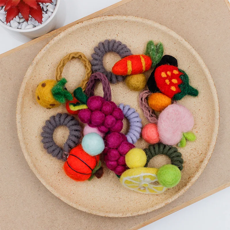 

New Korean Fruit Headband Grapes Strawberry Peach Carrot Headband Rubber Band Cute Pineapple Children Headband Hair Accessories