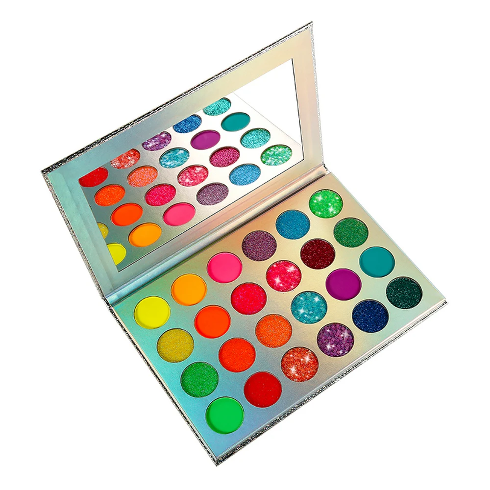 Sequins Matte Luminous Neon Eyeshadow Power Palette Shimmer Lasting Makeup Pigment Private Label