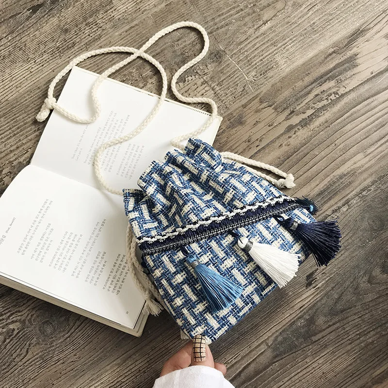 

Luxury Handbags Women Bags Designer Mori Small Bag Chinese Style Messenger Shoulder Bag Costume Cloth Purse Tassel Bucket Bag
