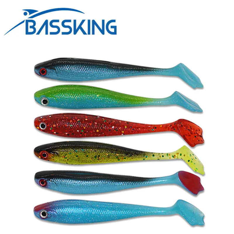 

Мягкая рыболовная приманка BASSKING, 6 шт., 90 мм, 6,2 г, силиконовые приманки, Воблер для рыбалки, искусственная рыба, окунь, свимбейт