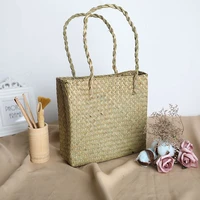 straw woman bag eco shopper designer fashion large tote recycling handbags kitchen storage organizer straw summer bag 3 colors