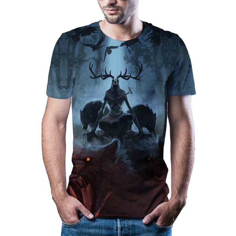 

Interesting 3D natural men's T-shirt, novel 3D animal printing leisure brand, summer clothing, Asian size, new in 2021