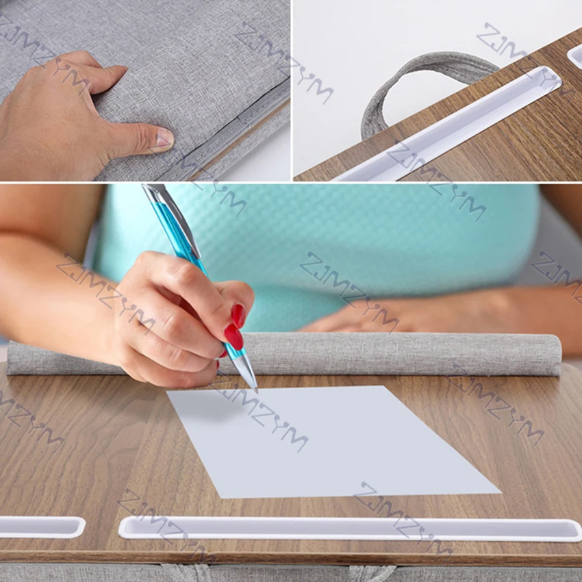 

Laptop Desk Stand Notebook Tablet Knee Lap Desk With Card Slot PortableKnee Table Holder Outdoor Headrest Office Nap Pillow