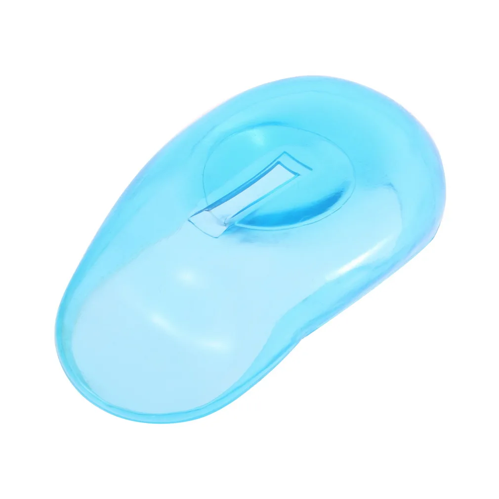 

2PCS Salon Hair Dye Clear Blue Silicone Ear Cover Shield Barber Shop Anti Staining Earmuffs Protect Ears from The Dye LESHP