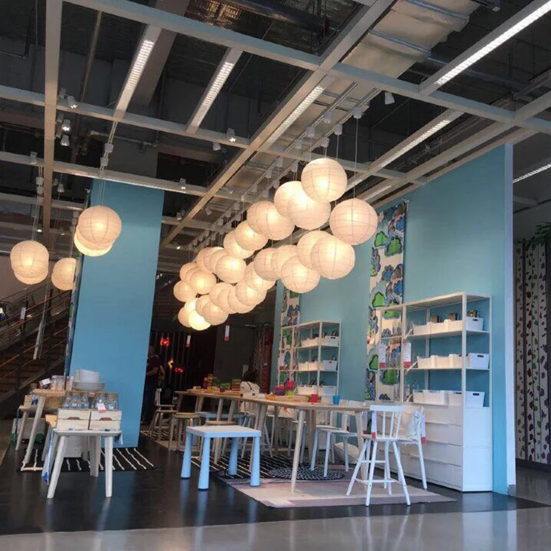 

2 pieces white hanging lampshade paper lamp