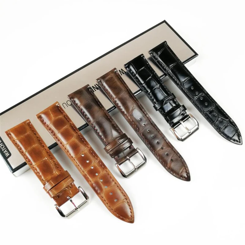 Universal Watchband Soft Calf Genuine Leather Watch band Strap 14 16mm 18mm 19mm 20mm 21mm 22mm 24mm Butterfly Buckle Bracelet | Наручные