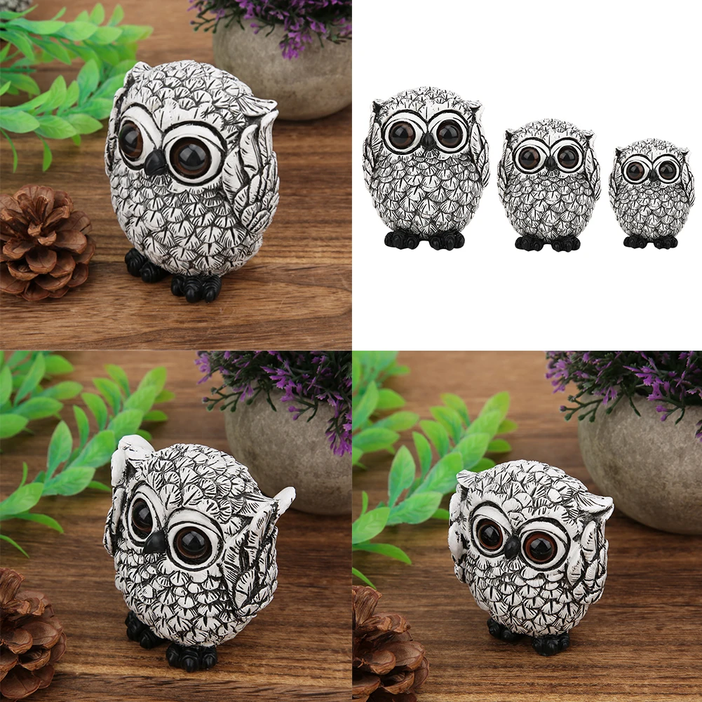Figurine Ornament Synthetic Exquisite Cute Owls Animal Figurines Resin Craft Gift Home Office Ornaments Decoration | Дом и сад