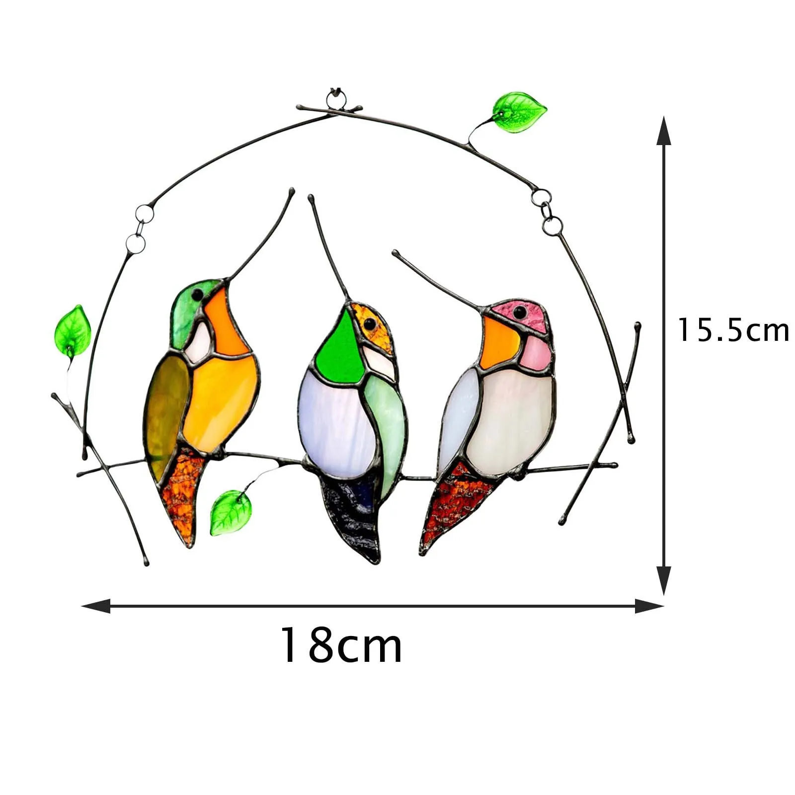 

Acrylic Bird Wall Decor Indoor Wall Art Sculpture Hanging Window Craft Chain Hanging Ornament Home Garden Decoration