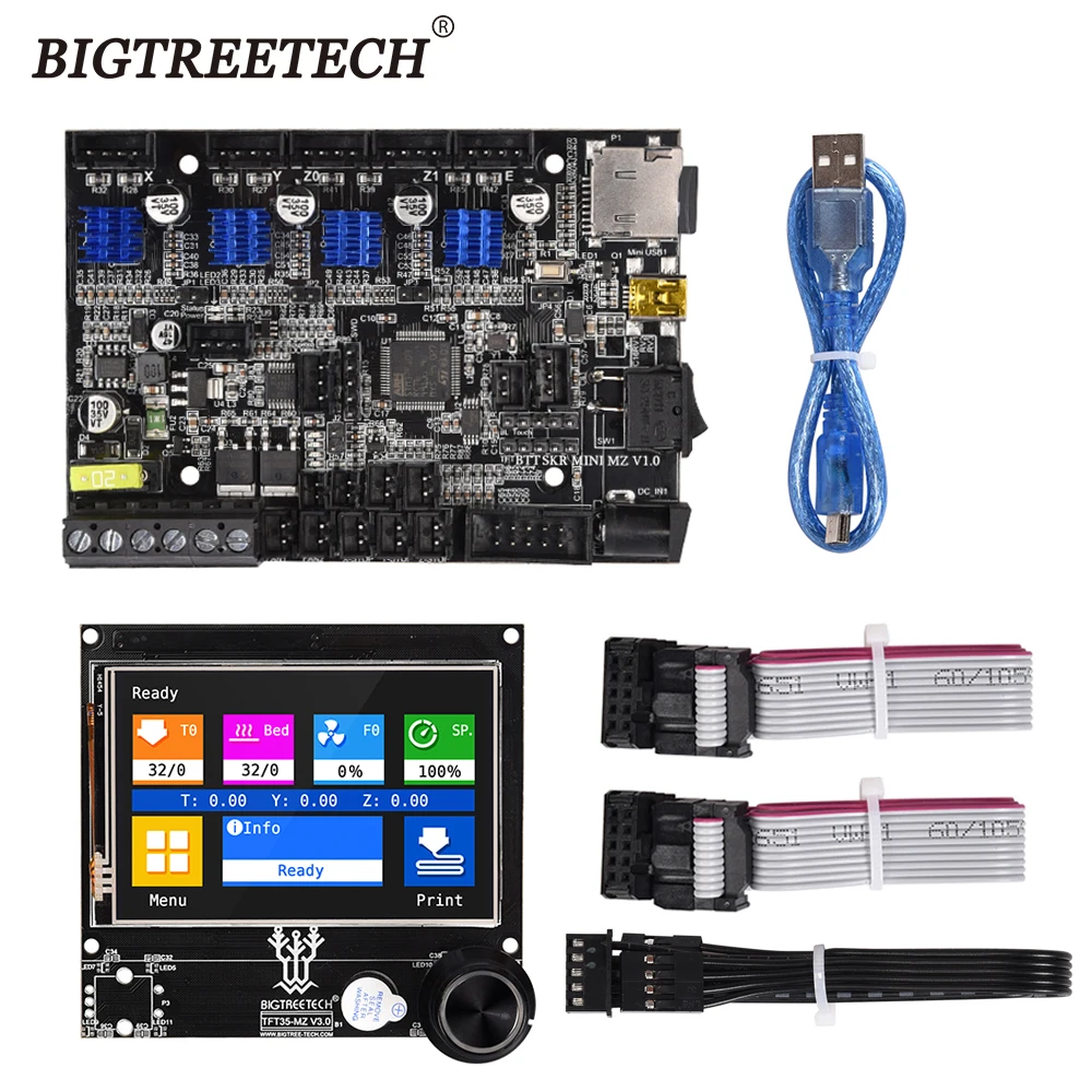BIGTREETECH вгб СКР мини MZ V1.0 32 бит доска TFT35 V3.0 сенсорный Экран 12864LCD Intergated TMC2209UART для