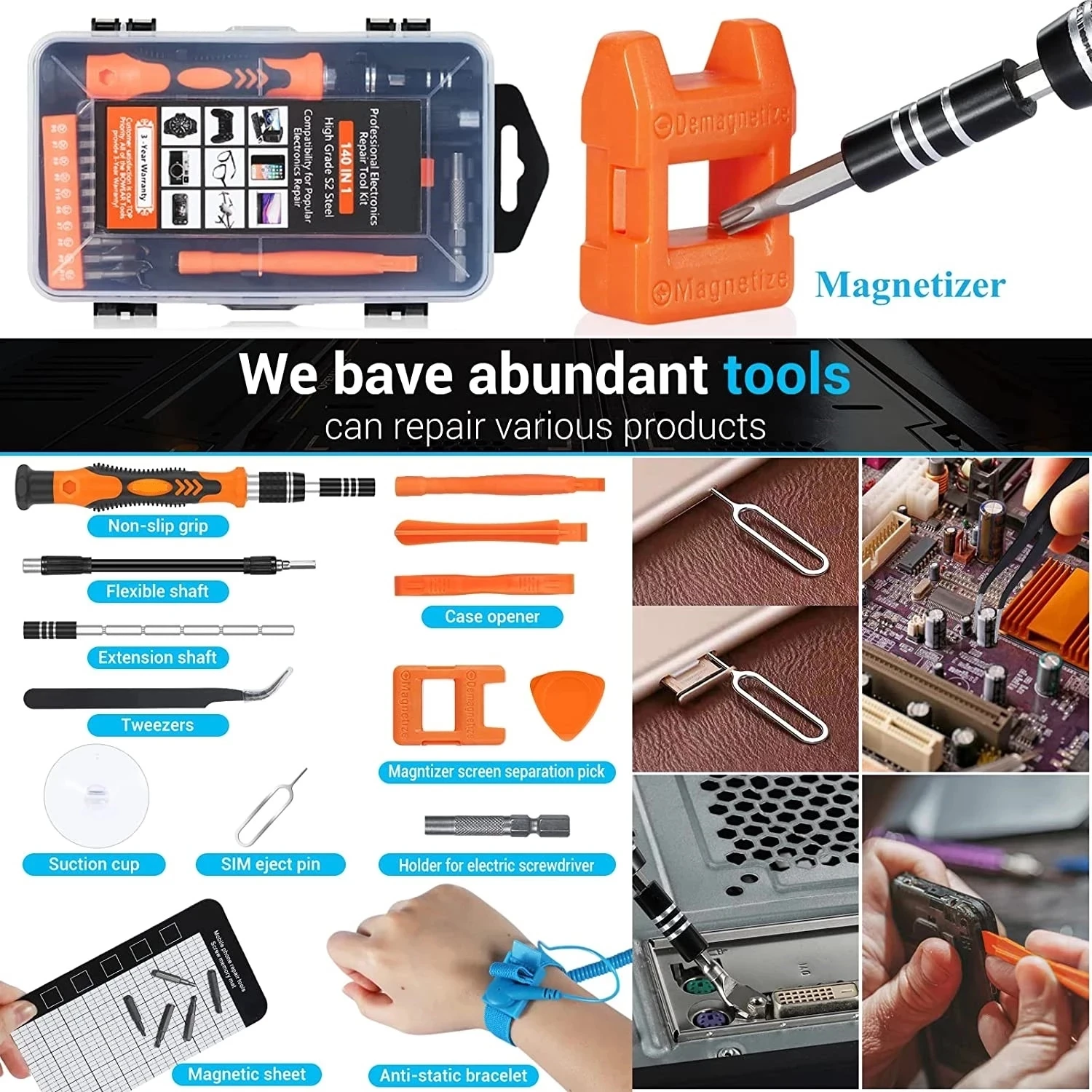 Набор прецизионных отверток набор инструментов 140 в 1 со стальными насадками 118 S2