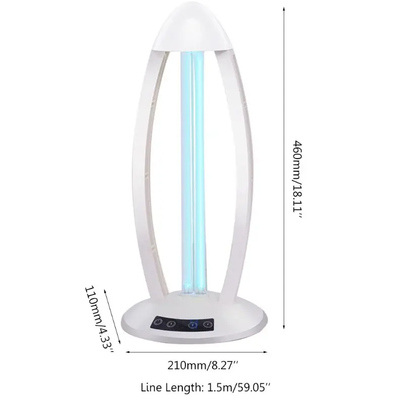 

Remote Control & Timing UV Sterilization 38W Ultraviolet UVC Light Ozone Disinfectant Germicidal Lamp US EU UK Plug