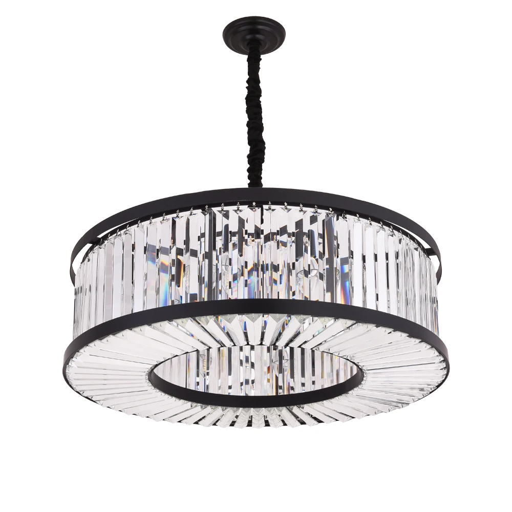 Современная хрустальная люстра светильник элегантная круглая подвесная лампа